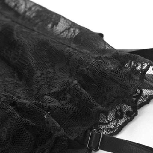 JOSEPHINE LACE CORSET SETCross Hollow Crotchless Fishnet Bodysuits
