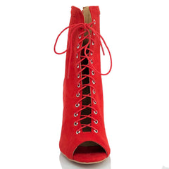 Women's Customized Heel Suede Heels Lace-up Rubber Sole Dance Boots Dance Boots JazSalsa Dance Shoes
