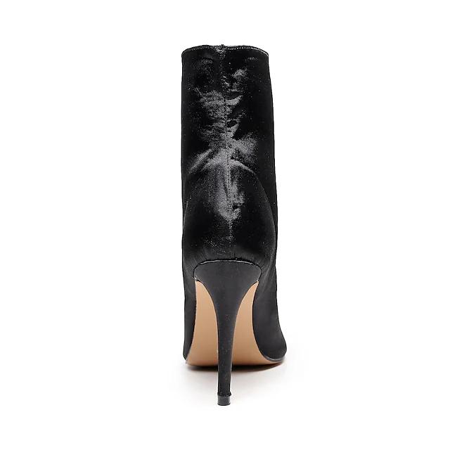 Women's Satin Customized Heel Dance Boots JazSalsa Street Sole Dancing Shoes